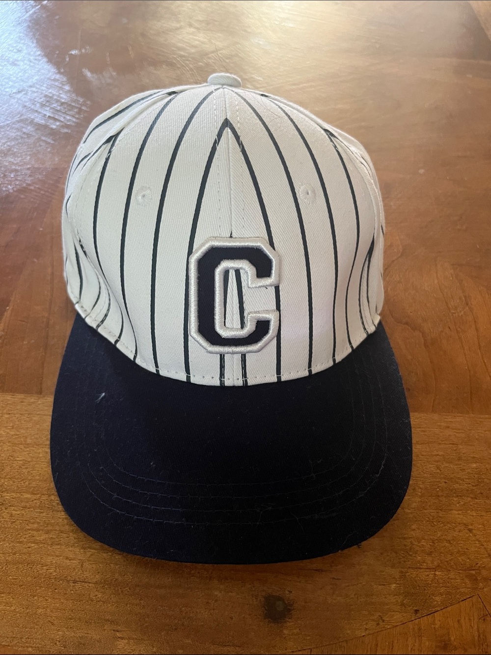 Classic Striped 'C' Baseball Cap - White & Navy